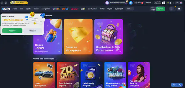 1win casino games