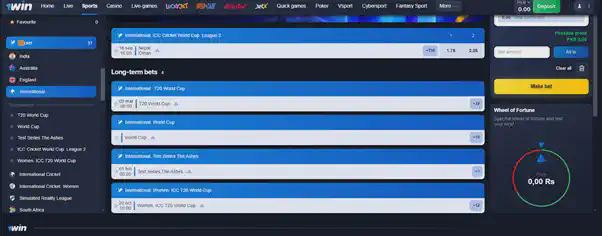 1win cricket bets