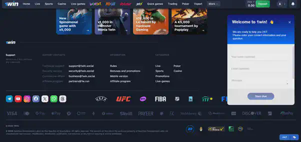 1win online support